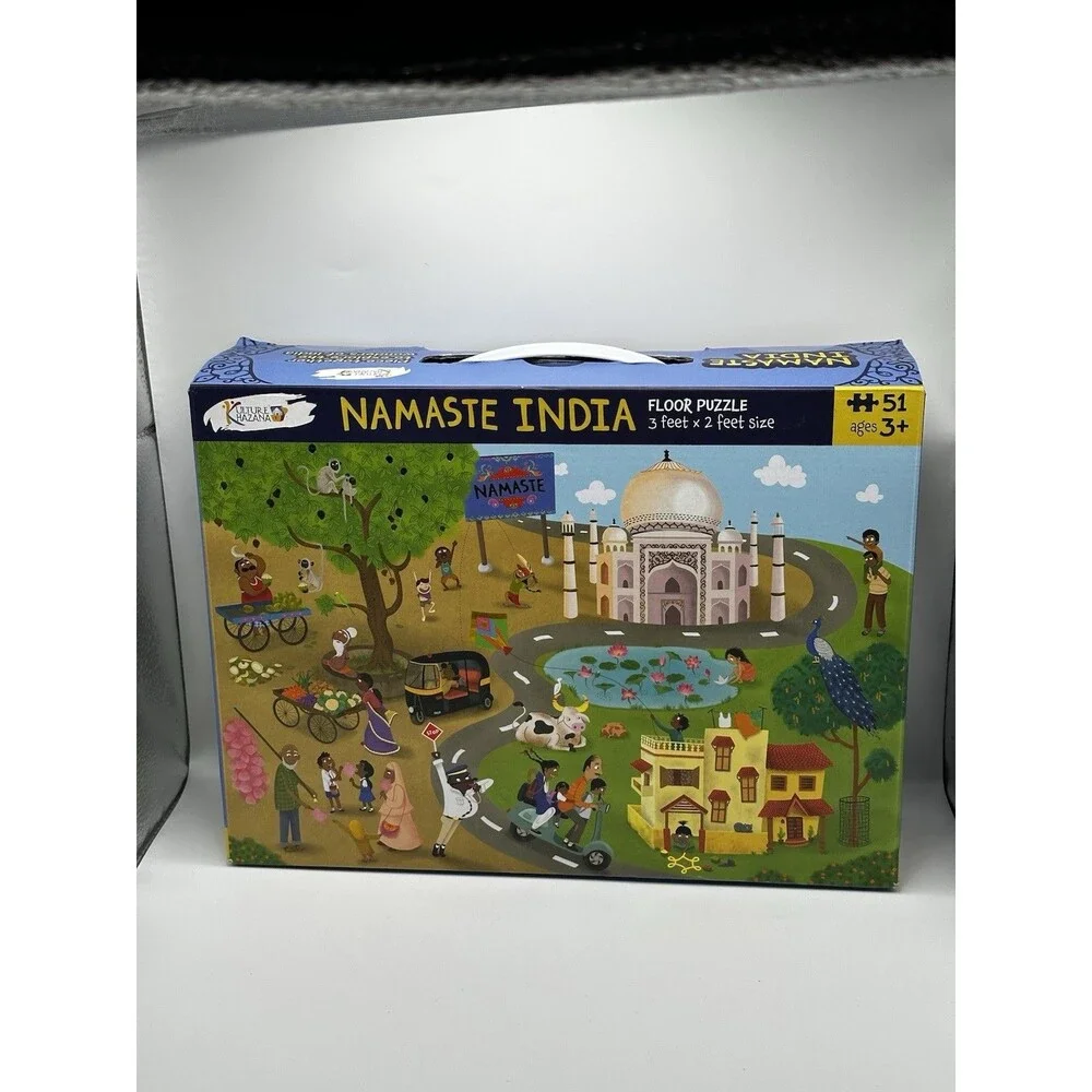 Kulture Khazana Namaste India Floor Puzzle 51 pc 3x2 ft Taj Mahal India Kids
